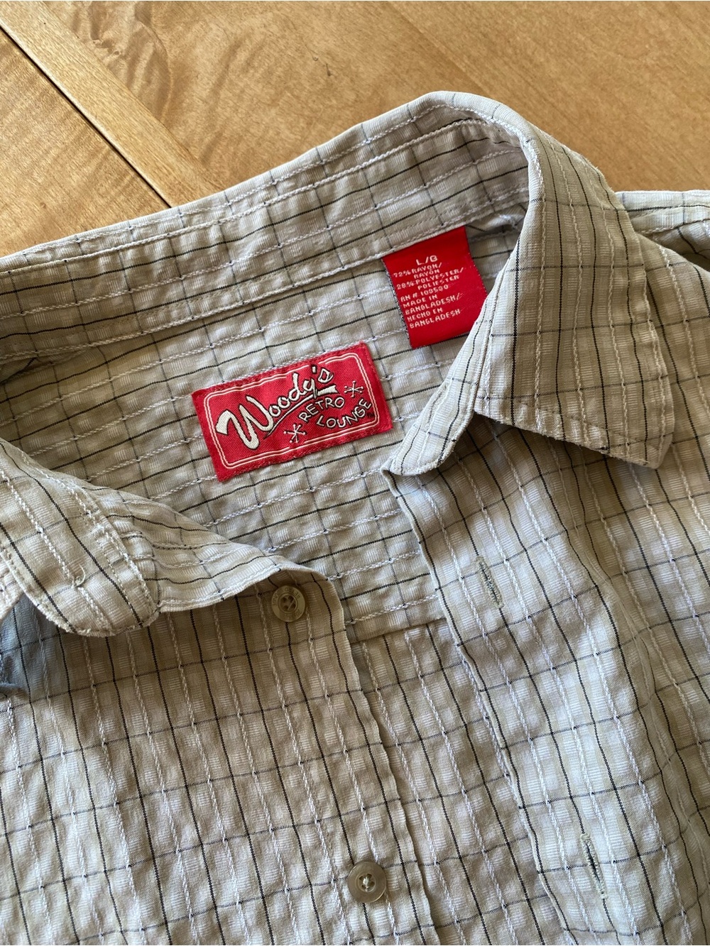 Woody’s Beige Plaid Men’s Casual Button-Down Shirt